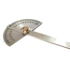 Stainless Steel Protractor 0-180 degrees Machine Tools (Degree Protractor cum Depth)