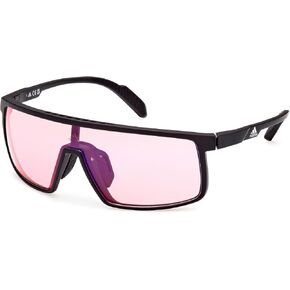 adidas SP0057 Square Sunglasses, Matte Black/roviex Mirror, 00-0-140