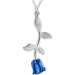 Cremation Urn Necklace for Ashes Rose Flower Cremation Jewelry Stainless Steel Ashes Pendant for Women Men Keepsake Human Pet Memorial for Jewelry