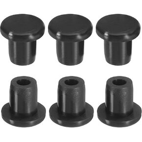PATIKIL Silicone T-Hole Stoppers, 6 Pack Soft Flexible Silicone Hole Plug End Cover Caps Waterproof Bottle Seal Plug for 24.8-25.8mmHole, Black