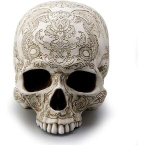 Veronese Design 5.4 Inch Thistle Flying Dragon Coat of Arms Skull Color Resin Statue Tabletop Figurine