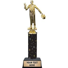 11" Magician Trophies - Black Midnight Magician Trophy Awards Prime