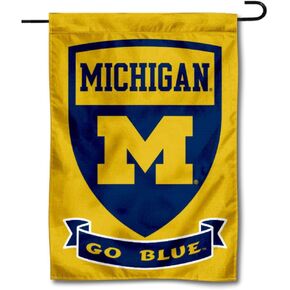 College Flags & Banners Co. Michigan Shield Wolverines Garden Flag