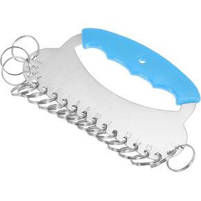 PATIKIL 18 Rings Stainless Steel Key Organizer, Portable Keyring Holder Keychain Storage Management for Home Office Apartment, Blue