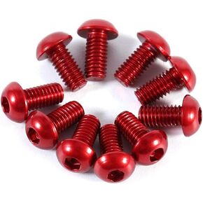 10pcs M3 6/8/10mm Screws Round Head Screws Screw Head Button Round Head Metric Hex Socket Screw Bolt Multicolors(6mm-red)