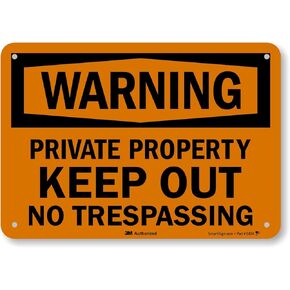 "Warning - Private Property, Keep Out, No Trespassing" Sign by SmartSign | 7" x 10" 3M Reflective Aluminum