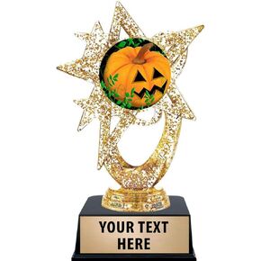 Crown Awards 6" Halloween Trophies, Glitter Star Halloween Pumpkin Trophy Prime