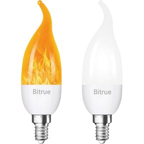 Bitrue LED Flame Light Bulbs, 4 Modes Purple Flame Effect Light Bulbs, E26 Base Fire Light Bulb with Gravity Sensor, Flickering Light Bulbs for/Home/Party Decor (Purple 2 Pack)