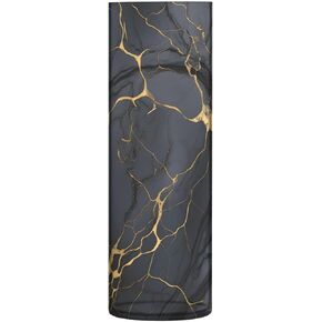 ALAZA Black & Gold Marble Flower Vase Decorative Floreros for Home Decor Bedroom Living Room Office Table Shelf Bathroom