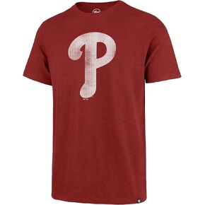 MLB Men's Distressed Imprint Match Team Color Primary Logo Word Mark T-Shirt