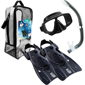 TUSA Sport Adult Platina Hyperdry Mask, Snorkel, & Fins Travel Set