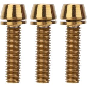 BORDSTRACT Bicycle Stem Bolts, 3PCS M5/M6x20 Titanium Alloy Fixing Screws for Mountain Bike Brake Caliper Bicycles MTB Riding Accessories