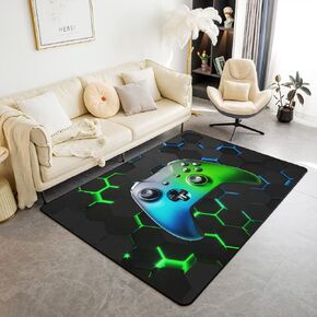 Tripppy Mushroom Area Rug 5x7 for Living Room Bedside, Starry Galaxy Rustic Indoor Floor Mat for Kids Boys Children, Sun Moon Shining Stars Carpet, Grey Leaves Plants Decorative Playroom Rug
