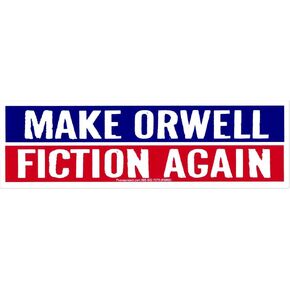 Peace Resource Project Make Orwell Fiction Again Red White and Blue 1984 Bumper Sticker or Car Window Decal 8.5-by-2.5 Inches