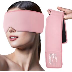 2Pack Cooling Gel Eye Masks for Cold & Warm Compress, Ice Cold Sleep Mask for Puffy Eyes, Dark Circles, Migraine & Headache Relief, Soft Thick Gel for Long-Lasting Comfort for Eye Strain,(Black,Blue)