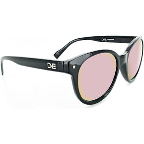 Optic Nerve - 2022 Premium & Affordable Polarized Wayfarer Sunglasses for Women, Hotplate Edition with Shiny Black Frame/Smoke/Rose Gold Mirror Lens