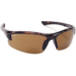 Coyote BP7 Polarized Bifocal Safety Sunglasses with Low-Profile, Wrap-Around Sports Design for Youthful and Active Men and Women Tortoise +2.50