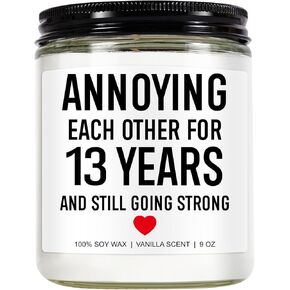 13 Years Candle, 13th Wedding Anniversary, Gifts for Him, Her, Lace Anniversary, Gifts for Couple, 13th Anniversary, Gifts for Husband, Wife, Funny Gifts, 13 Year Anniversary