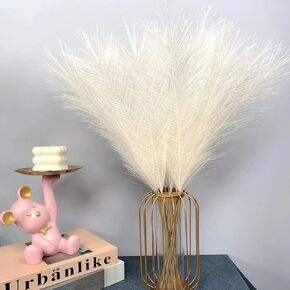 6 PCS Faux Pampas Grass, 17.7 Inch Black Pampas Grass, Long-Lasting and Malleable, Artificial Pampas Grass for Boho Room Decor, Wedding,Vase