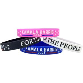 Kamala Harris 2024 President Bracelets Vote Harris Bracelets for Women Motivational Wristbands Kamala 2024 Silicone Bracelets Presidential Campaign Bracelets