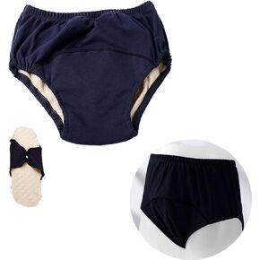 DEEYOTA Adult Diaper Pants with Diaper Pads,Cotton Elderly Incontinence Diaper Spacer Panties,Unisex Post-Operative Nursing Panties,Leak Proof Washable Machine Washable Nursing Triangle Pants