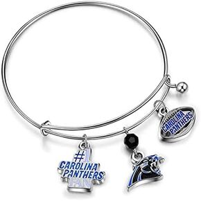 Carolina Panthers Three Charm Logo Bangle Bracelet