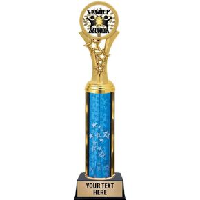 Family Reunion Trophies, 11" Blue Stars Family Reunion Trophy Award, Free Engraving Prime