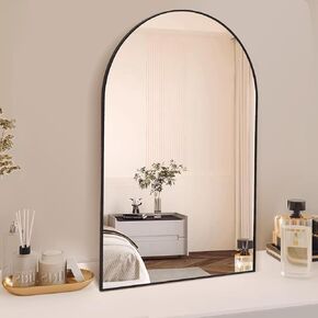 NARCISSUS Bathroom Mirror for Wall,40x30 Inch Black Bathroom Mirror,Vanity Mirror with Notches Corner for Living Room,Bedroom Bathroom,Entryway,Hangs Horizontal or Vertical, Black