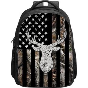 SARA NELL Kids Deer School Backpack for Boys Girls,Hunting Camo Deer School Bags Bookbags with 2 Main Compartment, Primary Elementary Student Backpack, 15.7 Inches