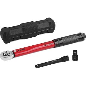 مفتاح عزم الدوران 1/4 بوصة، نطاق الدقة 20-200in.lb/2.26-22.6N.m، وصلة محول قفل آمن من الصلب CRV قابلة للعكس in Kuwait