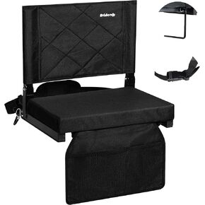 Stadium Seats for Bleacher Chairs with Back Support and Soft Cushion, Wide Portable 600D Water-Resistant Padded Stadium Seat, Large