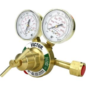 VICTOR Heavy Duty Oxygen Regulator Model: 350-125-540 - Delivery Rate: 5-125 psi - CGA-540 - Full Brass - Genuine Victor