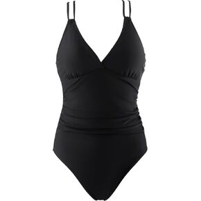 Women’s One Piece Swimsuit V Neck Ruched Bathing Suits Crisscross Back Swimwear