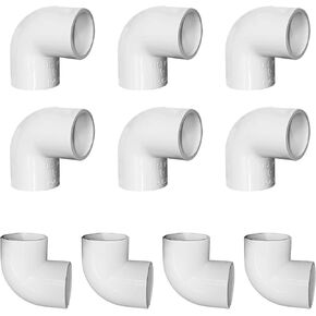 2" PVC 90 Degree Elbow, 2 Way Right Angle PVC Pipe Fitting, 4Pcs PVC Pipe Fitting, PVC Corner Fittings for Sch40 PVC Pipe DIY Frame and DIY PVC Shelf Building Furniture Garden Support Structure