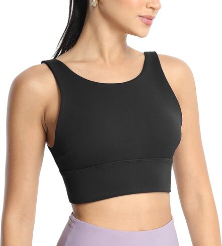 icyzone Women's Sports Bras, Padded Open Back Yoga Bras Crop Top Medium Impact in Saudi Arabia