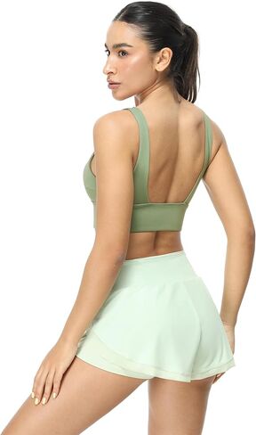 icyzone Women's Sports Bras, Padded Open Back Yoga Bras Crop Top Medium Impact in Saudi Arabia