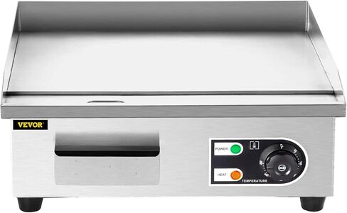 VEVOR 30" Commercial Electric Griddle 3000W Electric Countertop Griddle Non-Stick Restaurant 110V Teppanyaki Flat Top Grill Stainless Steel Adjustable Temperature Control 122°F-572°F (NO PLUG) in Kuwait