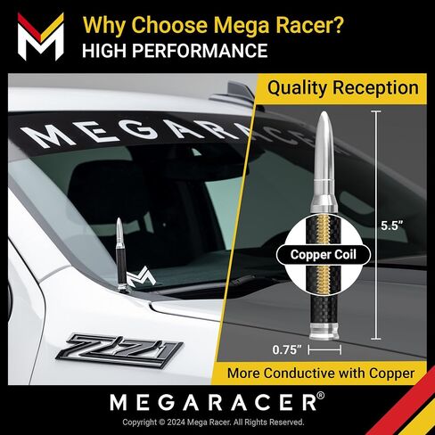 هوائي Mega Racer باللون الرمادي المعدني للشاحنة - 1999-2024 شيفروليه سيلفرادو جي إم سي سييرا هوائي الشاحنة، استبدال هوائي السيارة القصير 5.5 بوصة، ملحقات تشيفي سيلفرادو 1500، ملحقات شاحنة جي إم سي in Saudi Arabia