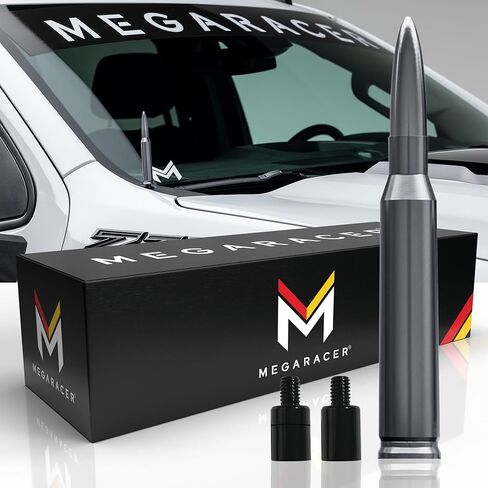 Mega Racer Metallic Gray Antenna for Truck - 1999-2024 Chevrolet Silverado GMC Sierra Truck Antenna, 5.5" Short Car Antenna Replacement, Chevy Silverado 1500 Accessories, GMC Truck Accessories in Saudi Arabia