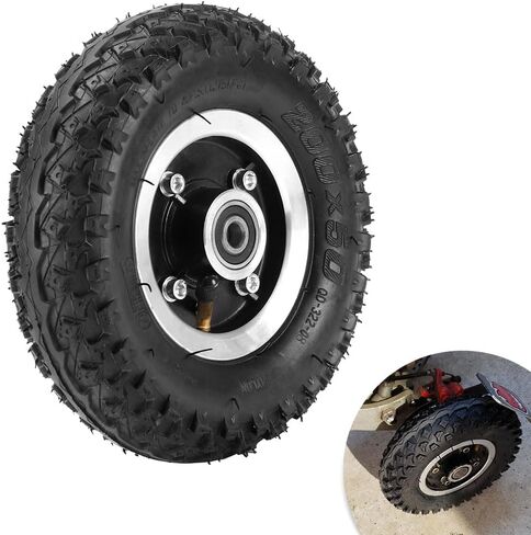 200x50 Electric Scooter Tire 8"x2" Pneumatic Wheel 8in Inflation Tyre Air Tire & 10mm Bearing Alloy Hub for Mountain Scooter and Mountain Skateboard Off-road Tire in Kuwait