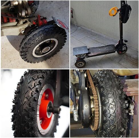 200x50 Electric Scooter Tire 8"x2" Pneumatic Wheel 8in Inflation Tyre Air Tire & 10mm Bearing Alloy Hub for Mountain Scooter and Mountain Skateboard Off-road Tire in Kuwait