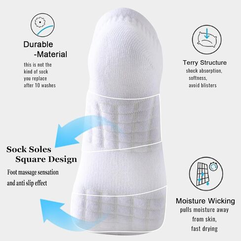 Women's Ankle Athletic Running Socks Anti-Blister Cotton Cushioned Wicking Socks (5 Pairs) in Kuwait