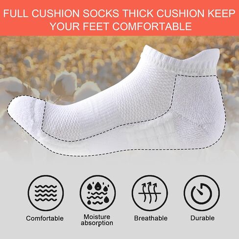Women's Ankle Athletic Running Socks Anti-Blister Cotton Cushioned Wicking Socks (5 Pairs) in Kuwait