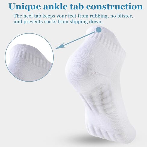 Women's Ankle Athletic Running Socks Anti-Blister Cotton Cushioned Wicking Socks (5 Pairs) in Kuwait