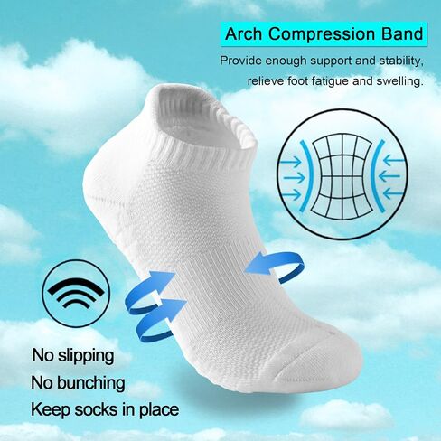 Women's Ankle Athletic Running Socks Anti-Blister Cotton Cushioned Wicking Socks (5 Pairs) in Kuwait