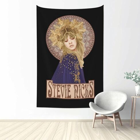 Kelicaon VALVOREX Stevie Singer Nicks نسيج جدار الفن شنقا المفروشات ديكور المنزل للسقف غرفة المعيشة النوم غرفة نوم المطبخ 60x40 بوصة، أسود in Saudi Arabia