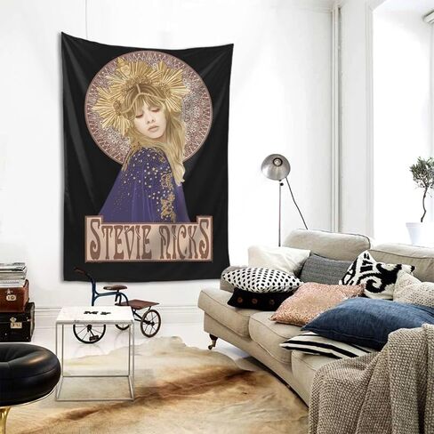 Kelicaon VALVOREX Stevie Singer Nicks نسيج جدار الفن شنقا المفروشات ديكور المنزل للسقف غرفة المعيشة النوم غرفة نوم المطبخ 60x40 بوصة، أسود in Saudi Arabia