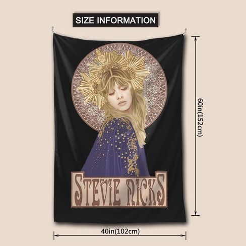 Kelicaon VALVOREX Stevie Singer Nicks نسيج جدار الفن شنقا المفروشات ديكور المنزل للسقف غرفة المعيشة النوم غرفة نوم المطبخ 60x40 بوصة، أسود in Saudi Arabia