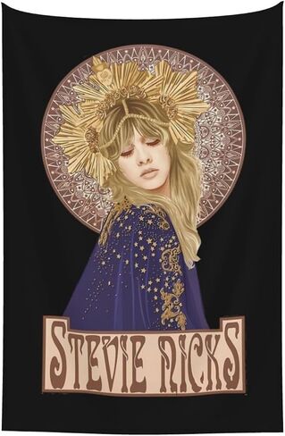 Kelicaon VALVOREX Stevie Singer Nicks نسيج جدار الفن شنقا المفروشات ديكور المنزل للسقف غرفة المعيشة النوم غرفة نوم المطبخ 60x40 بوصة، أسود in Saudi Arabia