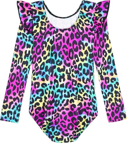 Gymnastics Leotards for Girls Long Sleeve Toddler Gymnastics Leotard Dance Bodysuit Kids Tumbling Outfits Size 3-10 in Saudi Arabia